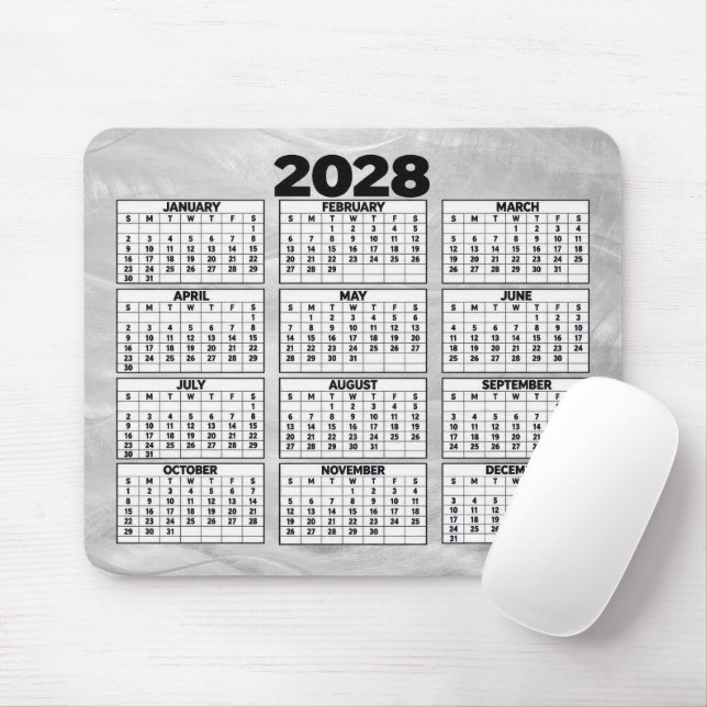Mousepad Calendário 2028 Aço Brushed Ondulado Abstrato (Com mouse)