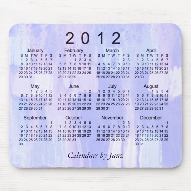 Mousepad Calendário Abstrato de 2012 (Frente)
