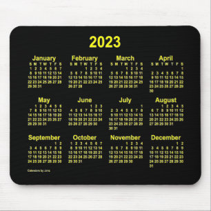 Mousepad Calendário Amarelo Neon 2023 de Janz