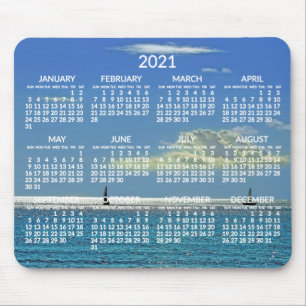Mousepad Calendário Anual 2021 Mouséads Beach Photo