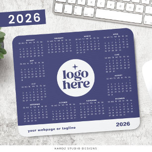 Mousepad Calendário Anual 2026 de Negócios Roxo Personaliza