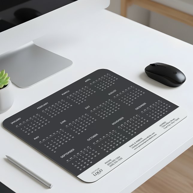 Mousepad Calendário Anual de 2026 Promocional com Logotipo  (Criador carregado)