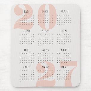 Mousepad Calendário Anual de Cor Personalizada 2027