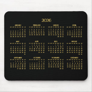 Mousepad Calendário Anual Deco Elegante 2026