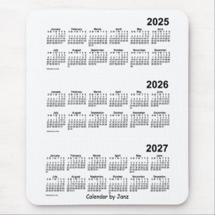 Mousepad Calendário branco de 3 anos 2025-2027 por Janz