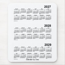 Calendário branco de 3 anos 2027-2029 por Janz