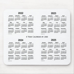 Mousepad Calendário branco de 4 anos 2022-2025 por Janz