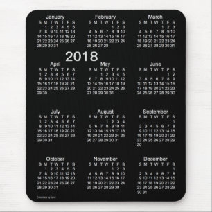 Mousepad Calendário branco de néon das letras grandes 201