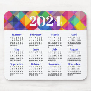 Mousepad Calendário Colorido 2024