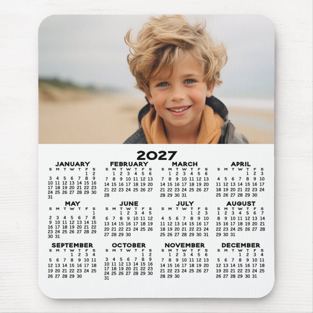 Mousepad Calendário com Foto - Vista Anual Vertical (Frente)