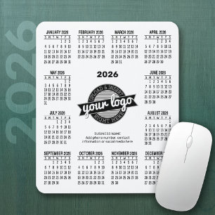 Mousepad Calendário com logotipo, Branco de Informações de 