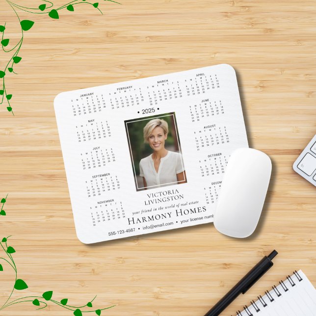 Mousepad Calendário Comercial Personalizado Elegante 2025 (Criador carregado)