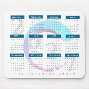 Mousepad Calendário Corporativo Elegante 2027 Logotipo da E
