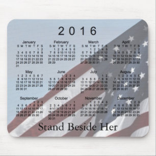 Mousepad Calendário da bandeira dos EUA 2016 por Janz