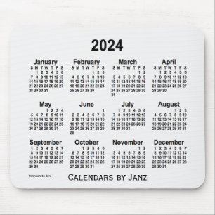 Mousepad Calendário da Fumaça Branca 2024 por Janz Mouse Pa