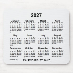 Mousepad Calendário da Fumaça Branca 2027 por Janz Mouse Pa