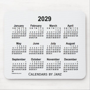 Mousepad Calendário da Fumaça Branca 2029 por Janz Mouse Pa