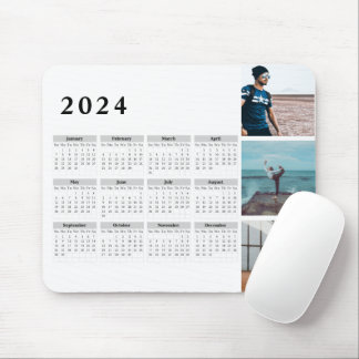 Mousepad Calendário da Galeria Personalizada 2024, Negrito