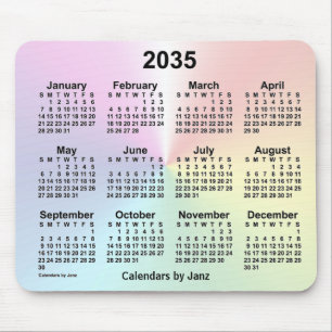 Mousepad Calendário da Nuvem do Arco-Íris 2035 por Janz