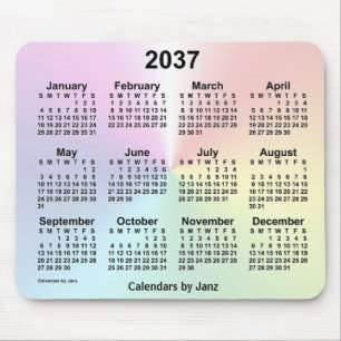 Mousepad Calendário da Nuvem do Arco-Íris 2037 por Janz