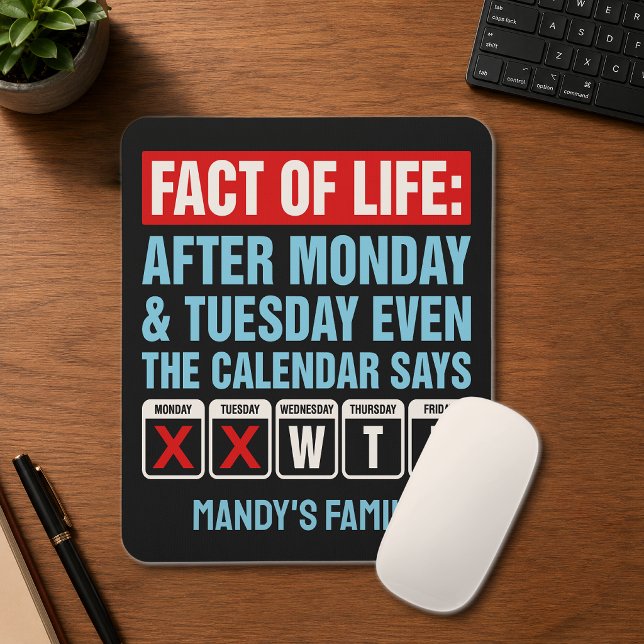 Mousepad Calendário da Vida Diz Humor WTF (Criador carregado)