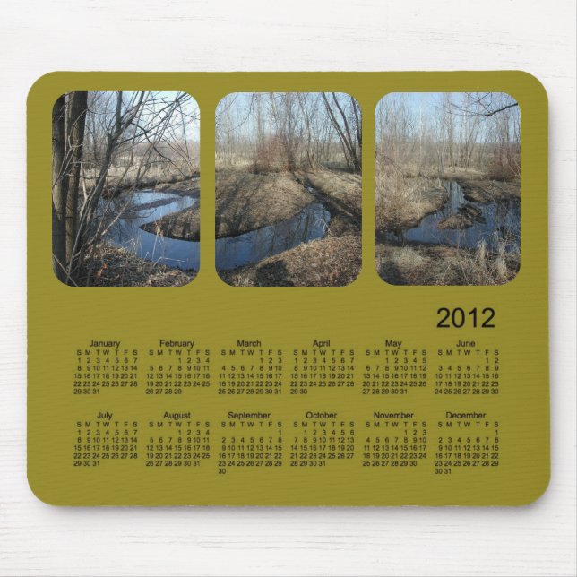 Mousepad Calendário de 2012 paisagens (Frente)