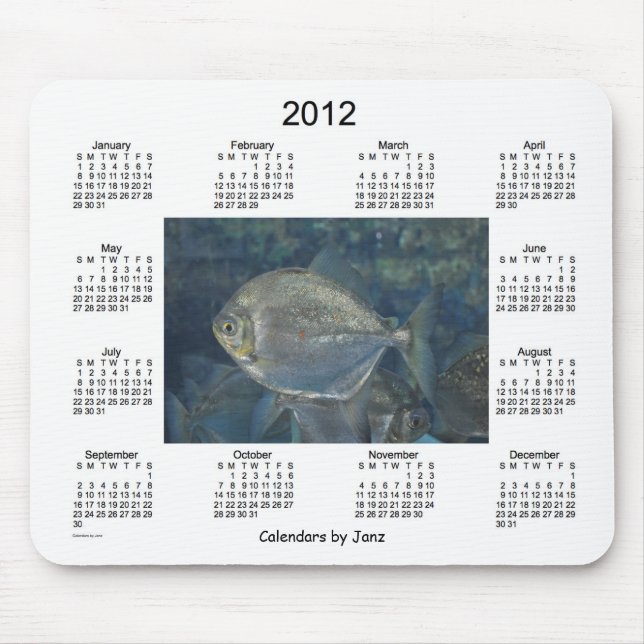 Mousepad Calendário de 2012 peixes (Frente)