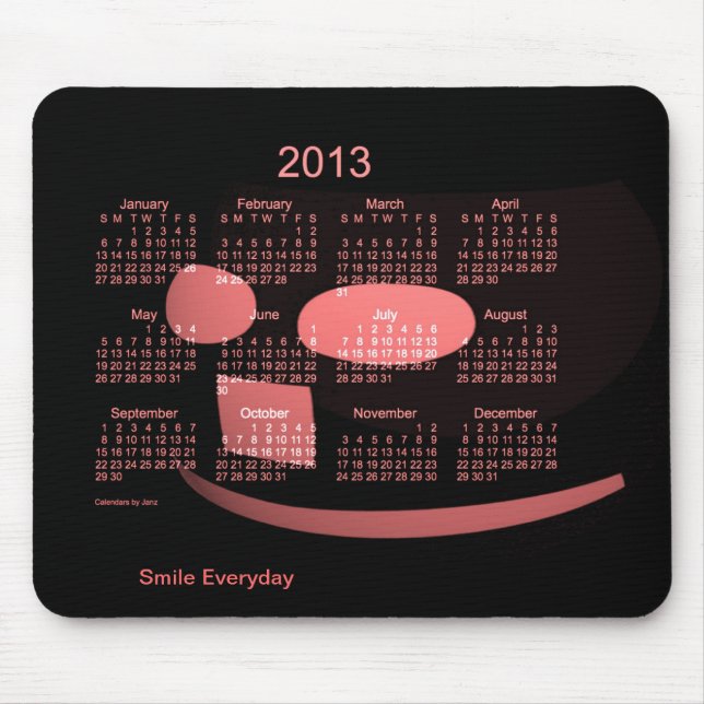 Mousepad Calendário de 2013 sorrisos (Frente)