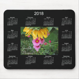 Mousepad Calendário de 2018 sussurros do jardim pelo tapet