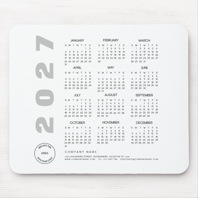 Mousepad Calendário de 2022 da Empresa Cliente Presente Pro (Frente)