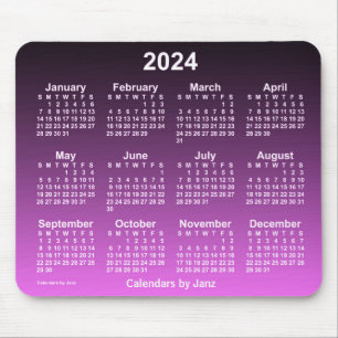 Mousepad Calendário de 2024, com tons quentes e desbotados