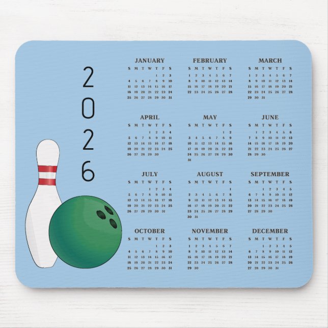 Mousepad Calendário de 2025 com Design de Bola de  (Frente)