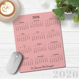Mousepad Calendário de 2026 da Mesa Mínima Personalizada