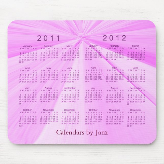 Mousepad Calendário de 2 Anos 2011-2012 (Frente)