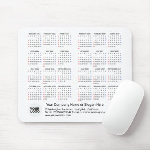 Mousepad Calendário de 2 Anos 2026 - 2027 Presente Corporat