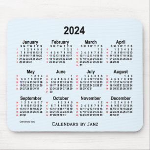 Mousepad Calendário de 52 semanas Alice Blue 2024 por Janz
