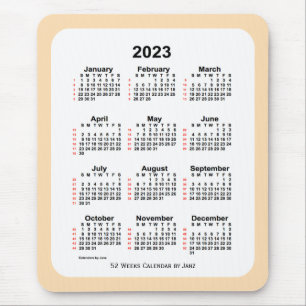 Mousepad Calendário de 52 Semanas de Trigo 2023 por Janz