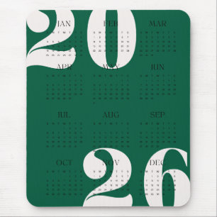 Mousepad Calendário de Ano de Cor Personalizado 2026