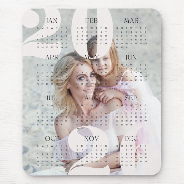 Mousepad Calendário de Ano de Fotografia e Cores Personaliz (Frente)
