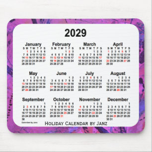Mousepad Calendário de arte de Natal de 2029 por Janz