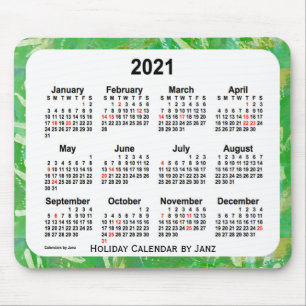 Mousepad Calendário de arte verde de Natal de 2021 pelo mo