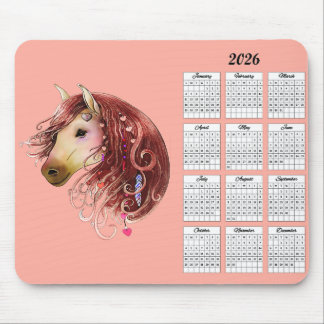 Mousepad Calendário de Cavalo de Amor Indiano 2026
