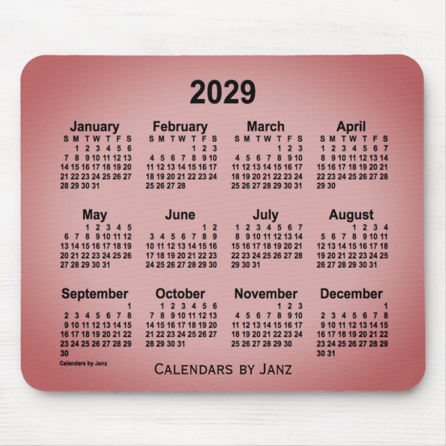 Mousepad Calendário de Cinzas Sangria 2029 por Janz Mouse P (Frente)