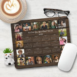 Mousepad Calendário de Colagem de Fotos Múltiplas para Made<br><div class="desc">🌟 2025 Mouse Calendário de Colagem de Fotografias Múltiplas na Madeira Rústica com um calendário simples e minimalista e 18 das suas fotografias favoritas. Todas as cores são personalizáveis. Faz um presente de excelente para avós, pais, tias, tios, madrinhos e muito mais! Entre em contato conosco em cedarandstring@gmail.com se precisar...</div>