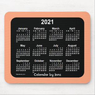 Mousepad Calendário de corais negros 2021 por Janz Mousepa