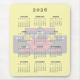 Mousepad Calendário de Design de Carro de Corrida 