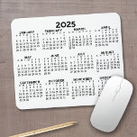 Mousepad Calendário de Exibição de Ano de cheio - horizonta<br><div class="desc">Preto e branco - Um calendário mínimo básico de 12 meses de 2024 com fundo de cor sólida. Uma busca padrão para seu escritório doméstico ou vestiário escolar. As fontes são simples de ler e as cores podem ser alteradas. — Se você abrir a área personalizada, ela levará a você...</div>