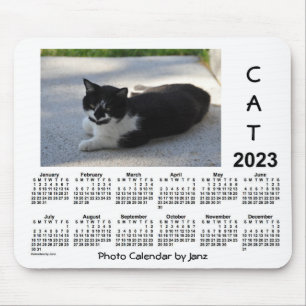Mousepad Calendário de Foto de Gato Sassy 2023 por Janz