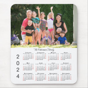 Mousepad Calendário de Foto e Nome 2024