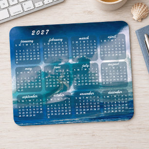 Mousepad Calendário de Fotos de Ondas do Oceano de Verão de